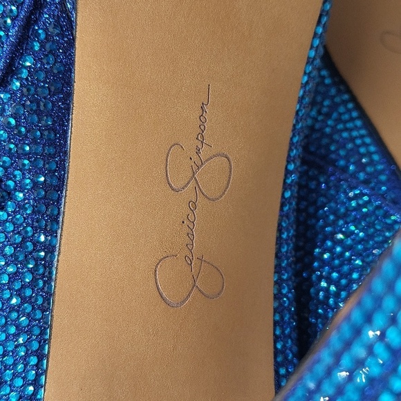 337- Jessica Simpson Odeda2 Blue Hour Micro Flash Ankle Boots Size 8.5M NWT - Picture 10 of 13